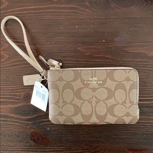 Coach double corner zip wristlet
